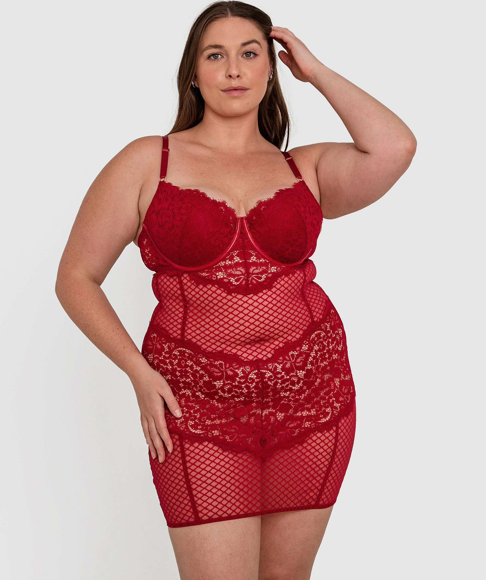 Night Games Voguish Push Up Slip - Dark Red 2 Night Games Voguish Push Up Slip - Dark Red - Image 2