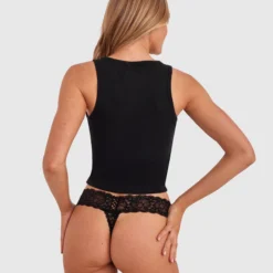 Rib Tank With Shelf Bra - Black -brasnthings shop rib tank with shelf bra black 01406802 1