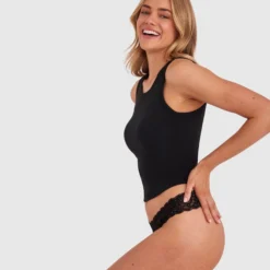 Rib Tank With Shelf Bra - Black -brasnthings shop rib tank with shelf bra black 01406802