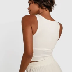 Rib Tank With Shelf Bra - Eggshell -brasnthings shop rib tank with shelf bra eggshell 01406805