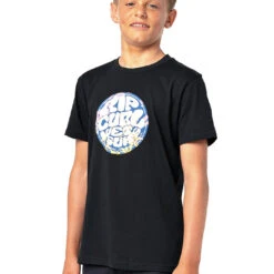 RIP CURL FILGREE WETTY TEE BOY BLACK -brasnthings shop rip curl filgree wetty ragazzo black 2