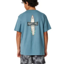 RIP CURL SHRED TEE BOY DUSTY BLUE