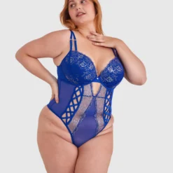 Vamp Enjoy Lovebirds Push Up Bodysuit - Cobalt Blue