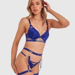 Vamp Guilty Pleasure Suspender - Navy -brasnthings shop vamp guilty pleasure suspender navy 01456701 2