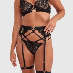 Vamp Midnight Mischief Suspender - Black