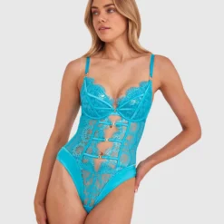 Vamp Sea Vixen Push Up Bodysuit - Teal
