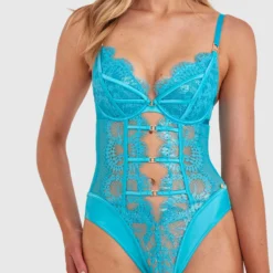 Vamp Sea Vixen Push Up Bodysuit - Teal -brasnthings shop vamp sea vixen push up bodysuit teal 01459001 27